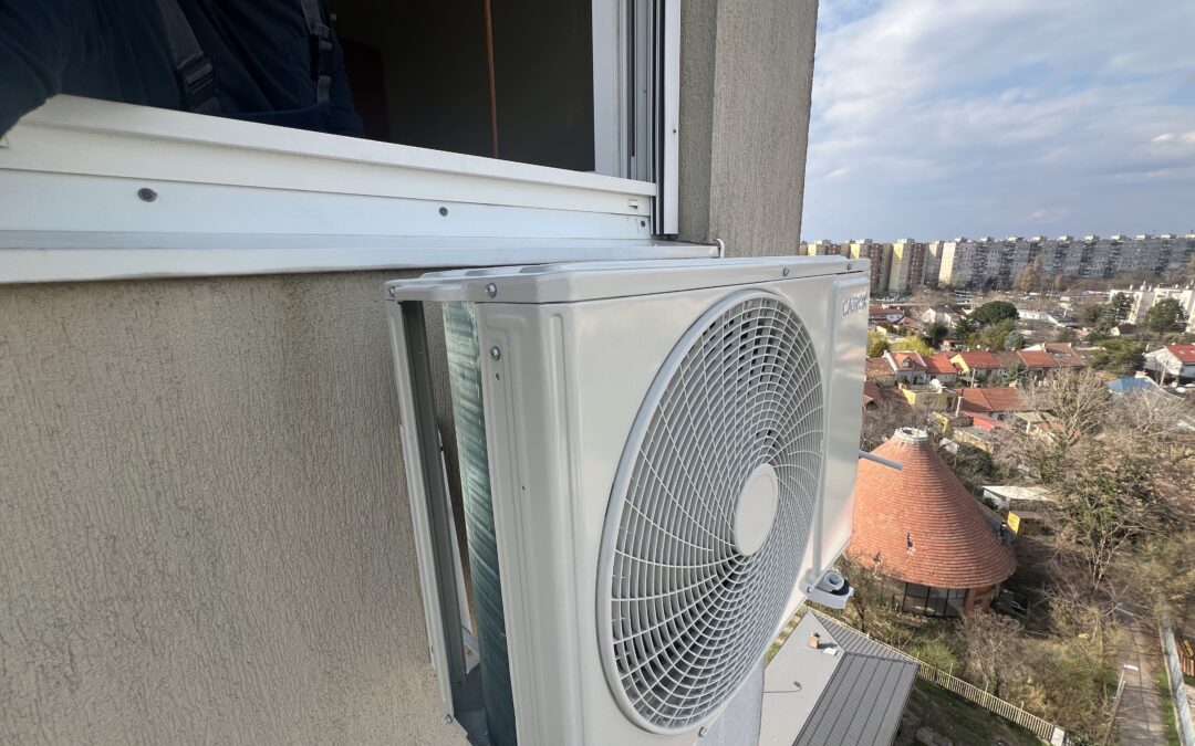 Klímatelepítés a 10.emeletre panellakásban